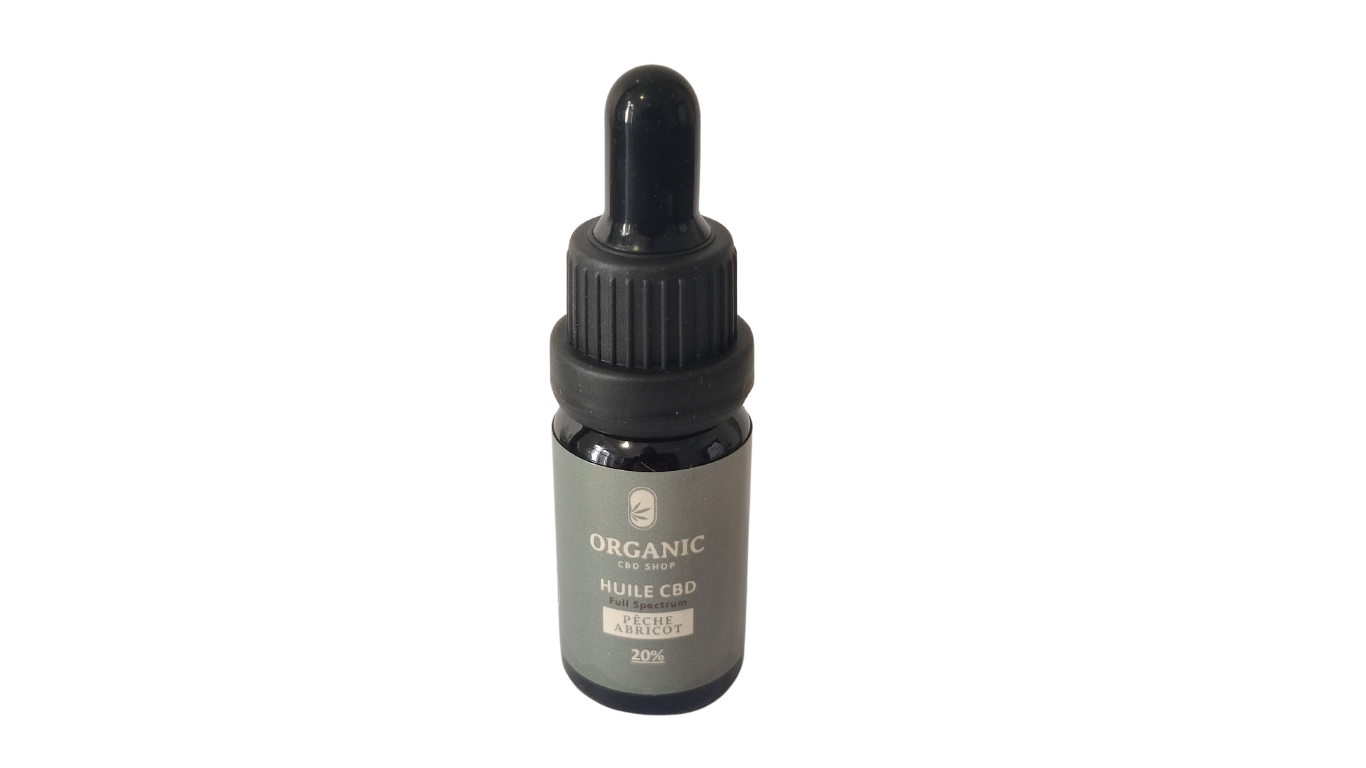 FULL SPECTRUM - ORGANIC - HUILE CBD BIO - Pêche/Abricot 10% à 40% -10ml