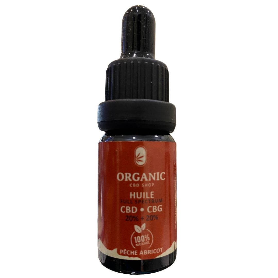 DOULEURS - ORGANIC - HUILE BIO - CBD et CBG - Pêche/Abricot - 10% ou 20% 10ml