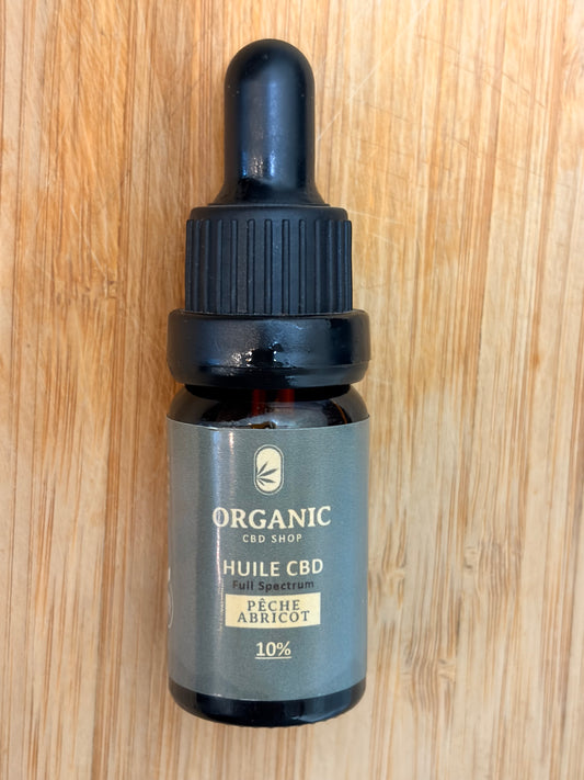 FULL SPECTRUM - ORGANIC - HUILE CBD BIO - Pêche/Abricot 10% à 40% -10ml