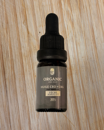 FULL SPECTRUM - ORGANIC - HUILE CBD BIO - Pêche/Abricot 10% à 40% -10ml