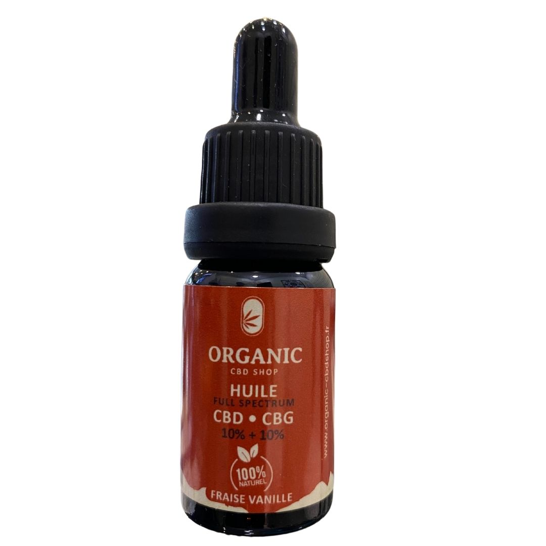 DOULEURS - ORGANIC - HUILE  BIO - CBD et CBG - Pêche/Abricot - 10% ou 20% 10ml