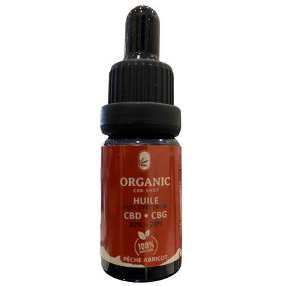 DOULEURS - ORGANIC - HUILE  BIO - CBD et CBG - Pêche/Abricot - 10% ou 20% 10ml