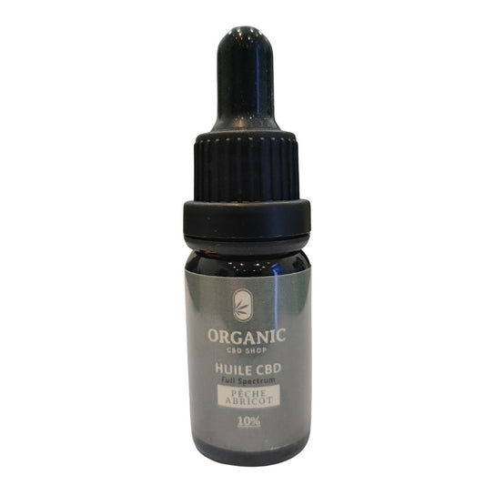 FULL SPECTRUM - ORGANIC - HUILE CBD BIO - Pêche/Abricot 10% à 40% -10ml